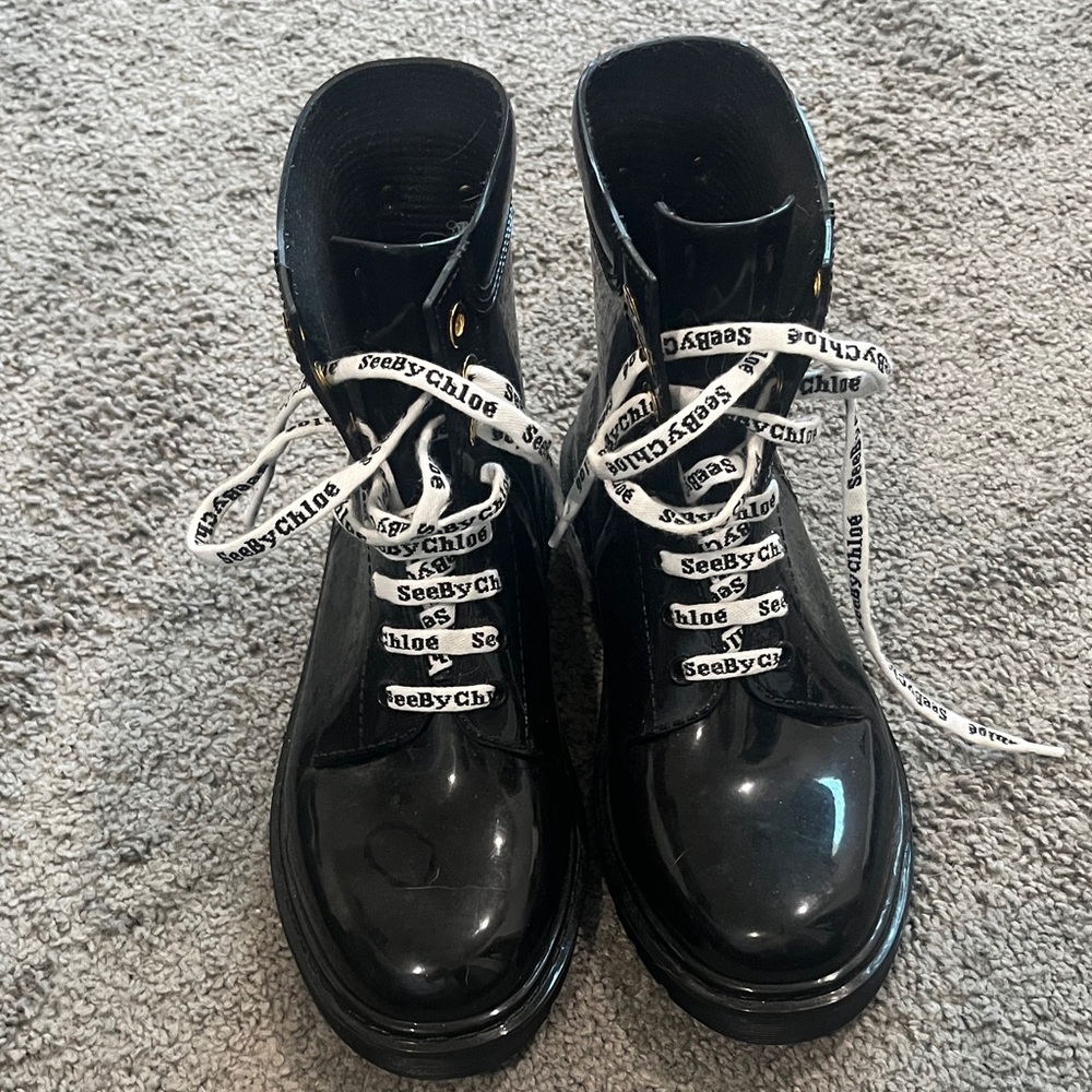See By Chloe Glossy Rain Boots